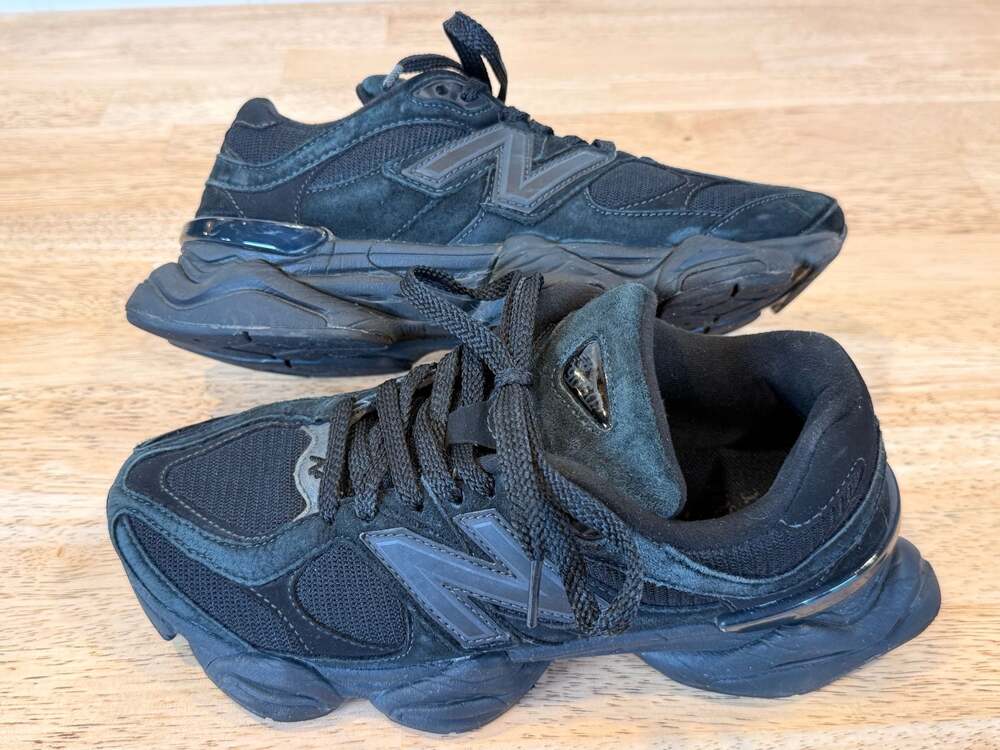 New Balance 9060 Triple Black Suede Sneakers U9060BPM Mens 7